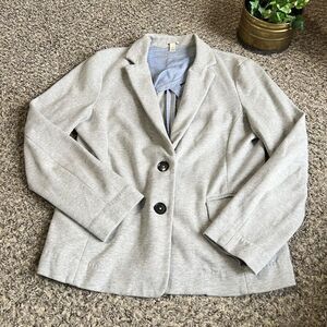 J. Crew Women's Size S Cotton Spandex Blazer Jacket Gray Stretch Pockets